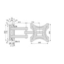 Supporto da Parete Inclinabile e Girevole per Televisione Verniciato Nero Acciaio Emuca