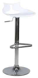 Sgabello con  Alzata a Gas e Seduta Girevole in Polipropilene Vandi Bianco