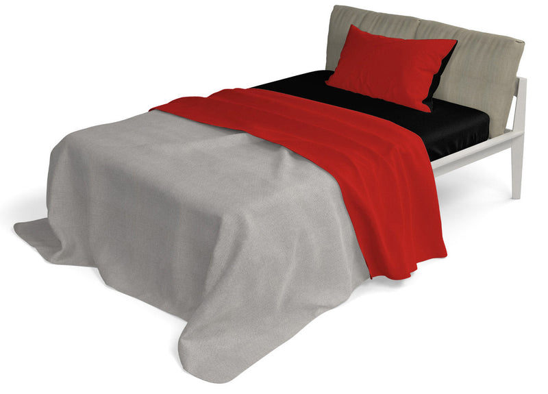 Set Lenzuola Sopra Sotto e Federe Doubleface Rosso\/Nero