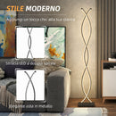 Lampada da Terra LED a Doppia Spirale 25x20x144 cm con Luminosità Regolabile Interruttore a Pedale Nero      