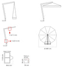 Ombrellone da Giardino Decentrato Ø4m in Legno Telo in Acrilico Danieli Lisbona Ecrù