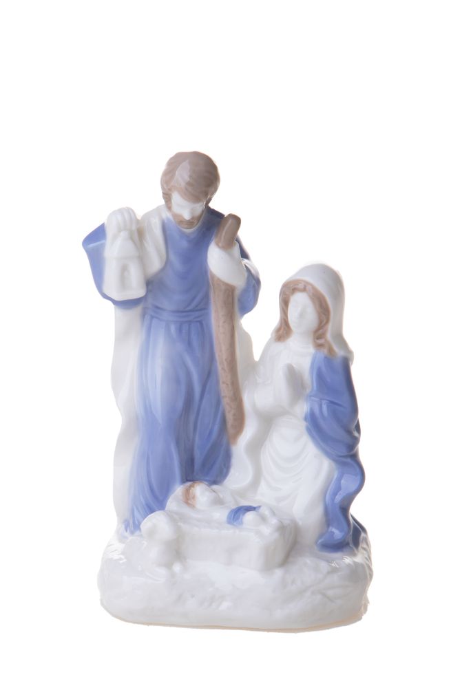 Statuina Natalizia Natività con Led 16,5 cm in Porcellana