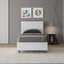 Letto Singolo Demas Testata Dritta  Bianco Frassino Varie Misure