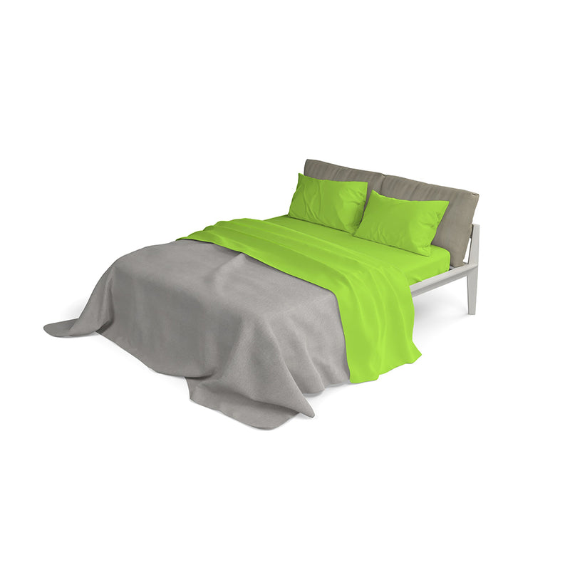 Set Lenzuola Matrimoniale Sopra Sotto e Federe Tinta Unita Verde Mela