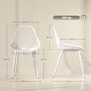 Set 4 Sedie da Pranzo Design Moderno con Schienale Traforato in Plastica Bianco    