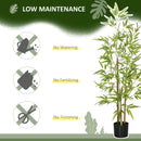 Pianta Artificiale di Bambù da Interno H120 cm con Vaso Verde