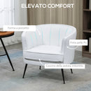 Poltroncina Imbottita da Camera 78,5x68x75 cm in Similpelle e Acciaio Bianco