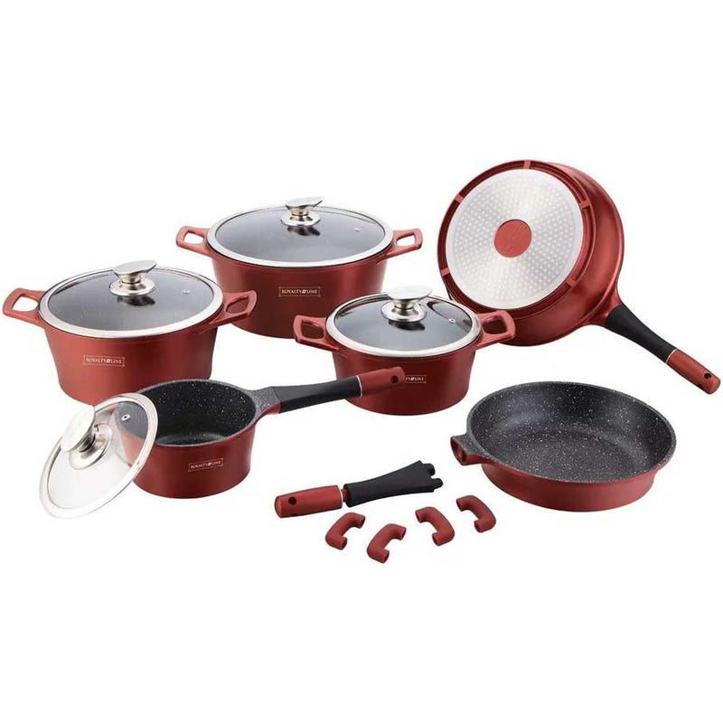 Set di pentole da 14 pezzi, acciaio inossidabile, Astra - Korkmaz Set di pentole da 14 pezzi, acciaio inossidabile, Astra - Korkmaz