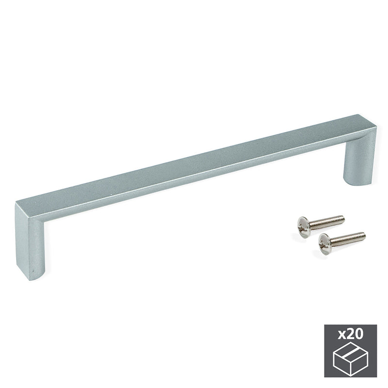 Maniglie per Mobile Interasse 160 mm Zama Grigio Metallizzato 20 Pezzi Emuca