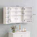 Armadietto Medicinali 53x20x53 cm con 3 Mensole Interne e 8 Portabottiglie in Legno e Metallo Bianco      