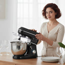 Impastatrice Planetaria 1400W con Ciotola 7L e 6 Velocità Gancio Impastatore Frusta e Sbattitore Nero      