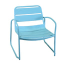 Set Tavolino e 2 Poltrone da Giardino in Metallo Bistro Verde Acqua