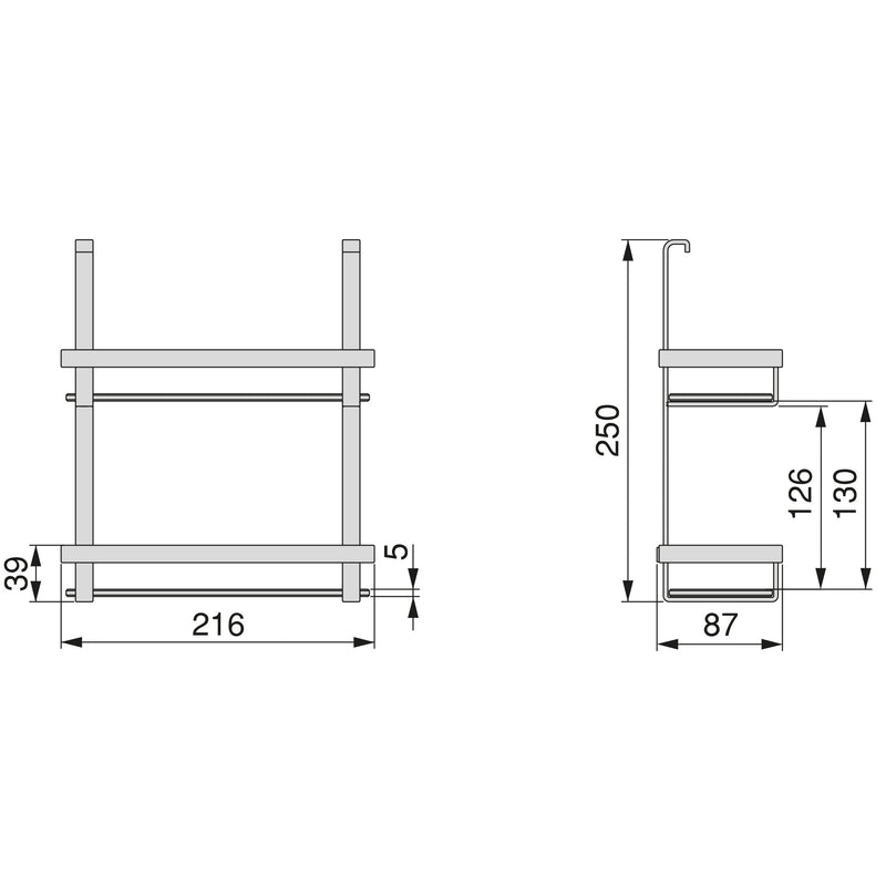 Porta Spezie da Appendere 2 Ripiani in Acciaio Emuca Grigio antracite