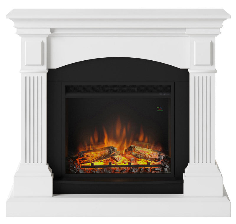 Camino Elettrico da Pavimento Effetto Fiamma 1500W Tagu Magna Bianco