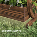 Fioriera da Esterno a 3 Livelli 62x61x57 cm con Ruote Decorative in Legno di Abete Carbonizzato      