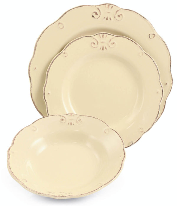 Servizio Piatti 18 Pezzi in Gres Villa d'Este Duchessa Crema acquista