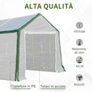 Serra da Giardino con 8 Finestre 600x300x240 cm in Acciaio Bianca