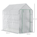Serra a Casetta 186x120x190 cm con Porta a Cerniera Rivestimento in PE Bianco