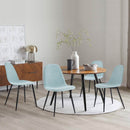 Set 4 Sedie 43x42x86 cm in Tessuto Bella Azzurro Pastello