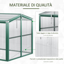 Serra da Giardino Tetto Regolabile 130x70x61 cm in Policarbonato e Alluminio Verde e Trasparente