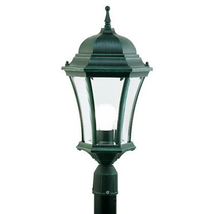 Lampada Testa Palo Diametro 60Mm Colore Nero e Verde per Esterno Linea Curvata Sovil