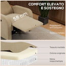 Poltrona Reclinabile Elettrica 80x93x103 cm con Poggiapiedi Poggiatesta Regolabile e Prese in Ciniglia Beige      