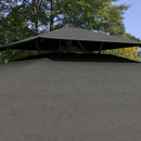 Ombrellone a Sbalzo con Doppio Tetto 243x243x251 cm Apertura a Manovella e Base a Croce Grigio   