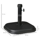 Base per Ombrellone da Giardino in Plastica e Cemento da 11kg 36x36x31cm Nero