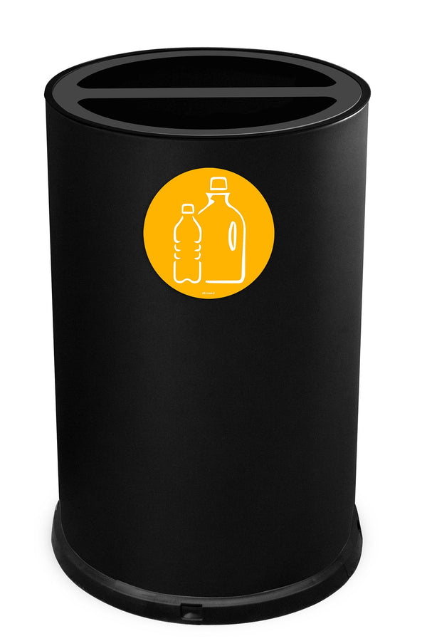 sconto Pattumiera Per Raccolta Differenziata Ø45xh72 cm In Acciaio Verniciato 2 Scomparti Nero