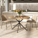 Tavolo da Pranzo Rotondo Stile Industriale Ø120x75 cm con Gambe a Croce in Acciaio Colore Quercia      