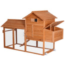Pollaio Gabbia per Galline da Giardino con Ruote e Nidificazione in Legno 213x91x122 cm 