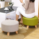 Pouf in Tessuto e Legno Massello 41x28H cm Fumer Grace Grigio