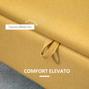 Panca Fondo Letto Contenitore 101x38,5x44,5 cm Rivestimento in Poliestere Giallo   