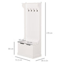 Appendiabiti Panchina per Ingresso in MDF 71,5x39,5x170 cm  Bianca