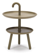 Tavolino da Giardino Ø41x55 cm 2 Ripiani in Polipropilene Verde