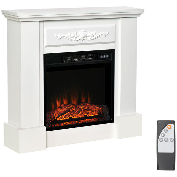Camino Elettrico da Terra 1800W con Effetto Fiamma Telecomando e Timer Bianco acquista