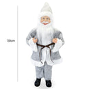 Pupazzo Babbo Natale H50 cm con Minilucciole Grigio