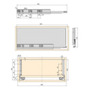 Kit Cassetto per Cucina o Bagno Vertex H178 mm con Pannelli Inclusi L 600 Verniciato Bianco Emuca