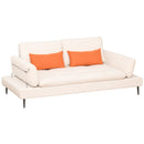 Divano Letto Singolo 2 Posti 213x112x83 cm in Tessuto Beige