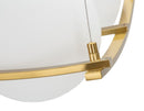 Lampadario Japan Square 45x45x20 cm in Ferro e Vetro Oro e Bianco      
