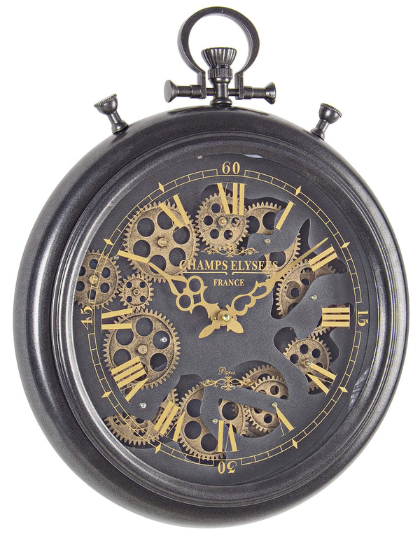acquista Orologio da Parete 40x6,7x50 cm in Acciaio e Vetro Engrenage