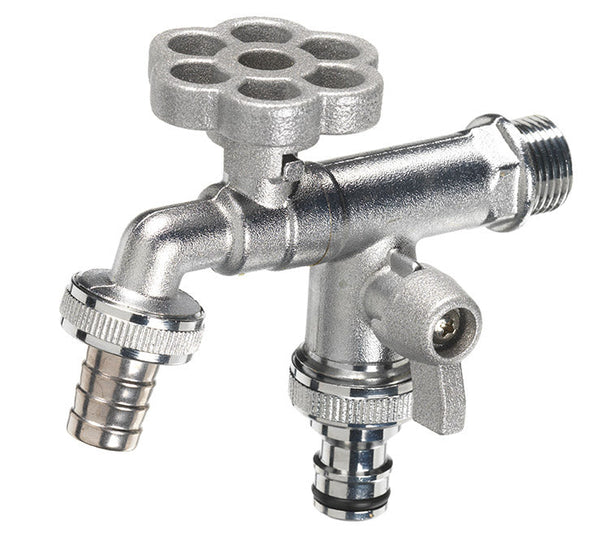 Rubinetto a Sfera Doppio per Fontana da Giardino con Fiore e Leva Colorate Belfer RUB/030 Alluminio online