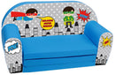 Divano Sofa per Bambini 76x36x40cm Tessuto Sfoderabile con Supereroi Miller Blu