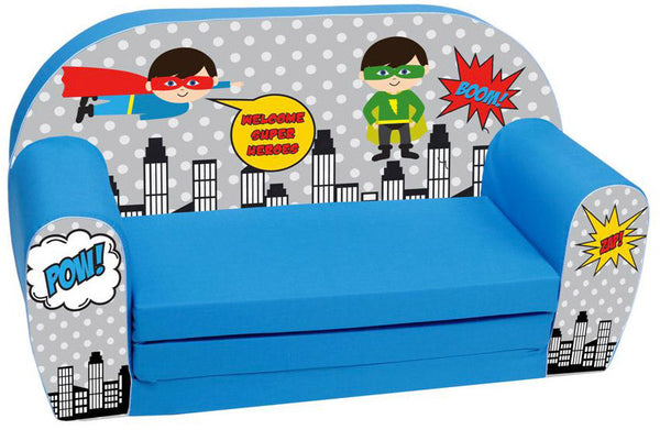 Divano Sofa per Bambini 76x36x40cm Tessuto Sfoderabile con Supereroi Miller Blu online