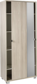 Armadio 2 Ante Scorrevoli con Specchio 82x190x41 cm Olmo Chiaro