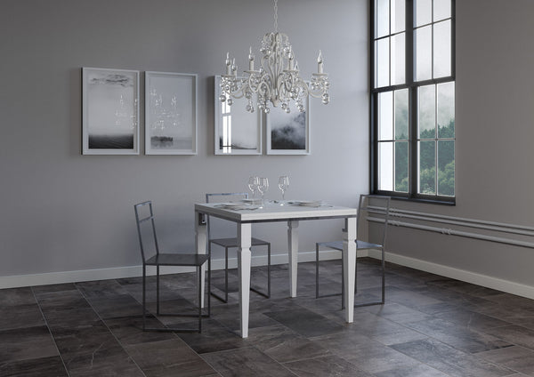 acquista Tavolo Allungabile 90x90x180x78-80 cm Impero Libra Bianco Frassino