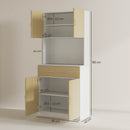 Credenza per Cucina con Armadietti a 2 Ante 80x40x180 cm Colore Legno  
