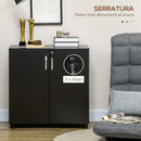Armadietto da Ufficio Multiuso 2 Ante 80x40x80 cm con Serratura Rivestimento in Melamina Nero  