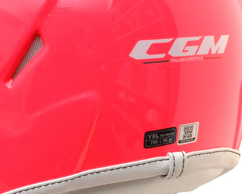 Casco Demi-Jet per Bambini Visiera Lunga CGM Magic Mono 205A Rosa Fluo Varie Misure