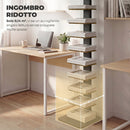 Libreria Moderna a 11 Ripiani Salvaspazio 34,5x41,5x163,5 cm in Truciolato e Acciaio Marrone Rustico      